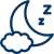 30-day comfort adjustment program icon, with moon, cloud, and Z's, ensuring comfort.
